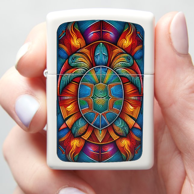 Hawaiian Turtle Design - Zippo Lighter  (In Hand)