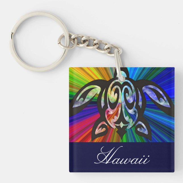 Hawaiian Turtle Honu  Keychain (Front)