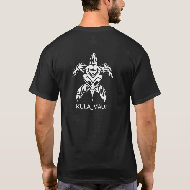 Hawaiian Turtle Tribal Kula, Maui Mens Tshirt (Back)