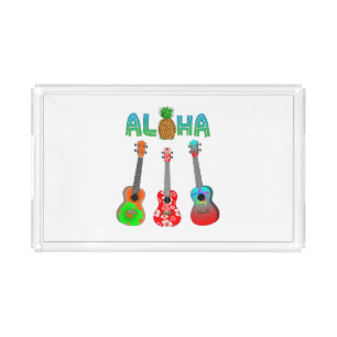 Hawaiian Ukulele Aloha Hawaii Acrylic Tray