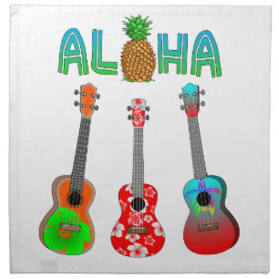 Hawaiian Ukulele Aloha Hawaii Napkin