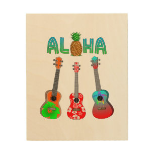 Hawaiian Ukulele Aloha Hawaii Wood Wall Decor