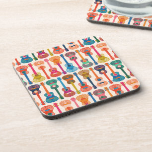 Hawaiian ukulele beverage coaster