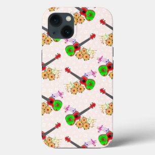 Hawaiian Ukulele Hibiscus Flowers Floral iPhone 13 Case