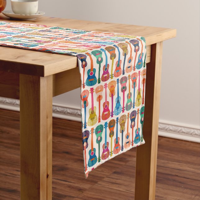 Hawaiian ukulele long table runner (In Situ)