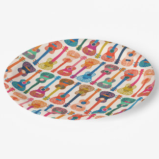 Hawaiian ukulele paper plates