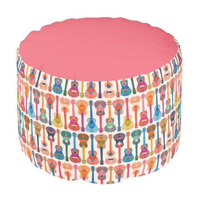 Hawaiian ukulele pouf (Angled Front)