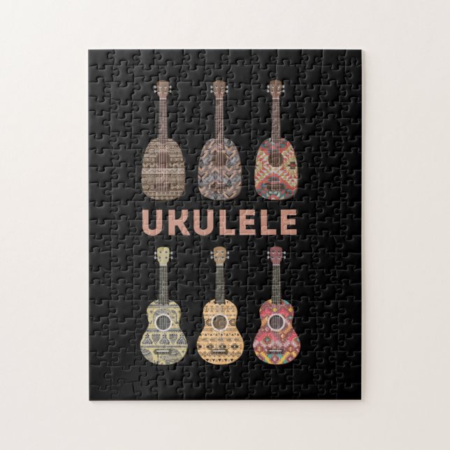 Hawaiian Ukulele Types of Musical Instruments Jigsaw Puzzle (Vertical)