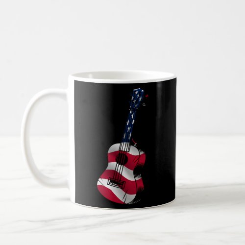Hawaiian Ukulele Uke American Flag Coffee Mug