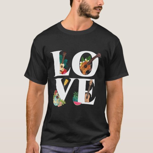 Hawaiian Ukulele Uke Love T_Shirt