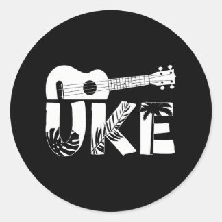Hawaiian Ukulele Uke Uke Classic Round Sticker