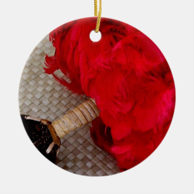 Hawaiian Uli Uli Ceramic Ornament (Front)