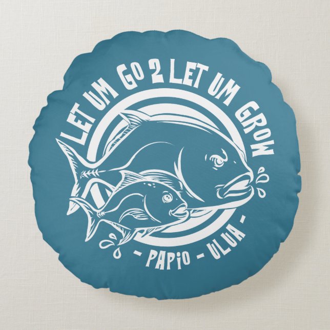 Hawaiian Ulua papio trevally Round Pillow (Front)