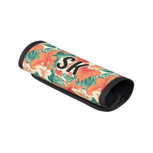 Hawaiian vibe colorful tropical flowers luggage handle wrap