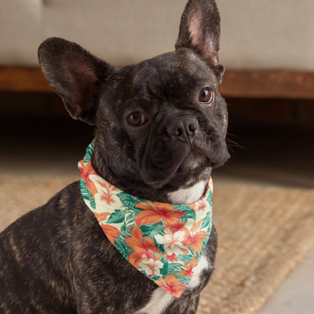 Hawaiian vibe tropical flowers pattern bandana (Creator Uploaded)