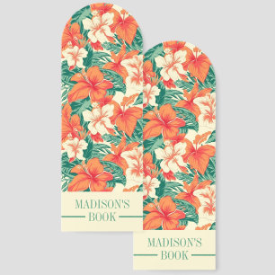 Hawaiian Vibe Tropical Flowers Pattern Bookmarks