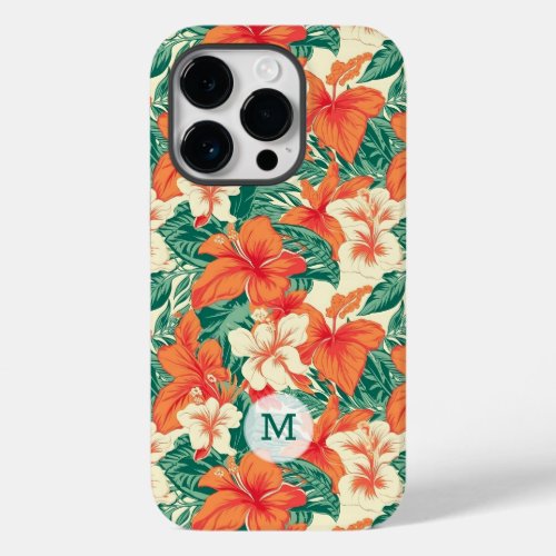 Hawaiian vibe tropical flowers pattern Case_Mate iPhone 14 pro case