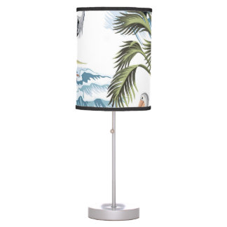 Hawaiian vintage, floral summer pattern. table lamp