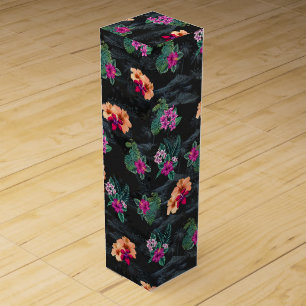 Hawaiian Vintage Hibiscus Aloha Shirt Wine Box