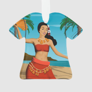 Hawaiian Vintage Mele Kalikimaka Aloha Shirt Ornament