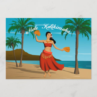 Hawaiian Vintage Mele Kalikimaka Customizable Invitation