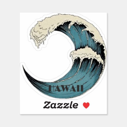 Hawaiian wave sticker