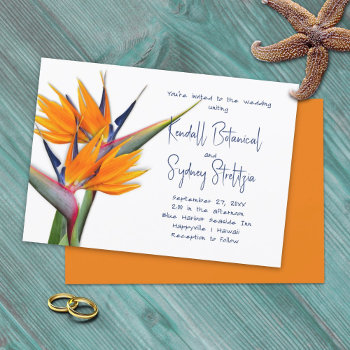Hawaiian Wedding Bird-of-paradise Flowers Invitation by sandpiperWedding at Zazzle