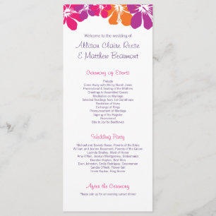 Hawaiian Wedding Program
