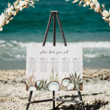 Hawaiian Wedding Seating Chart