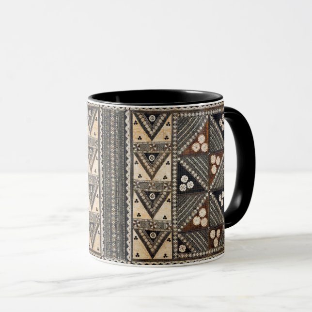 Hawaiian Wedding Tapa Cloth Mug (Front Right)
