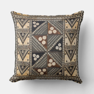 Hawaiian Wedding Tapa Cloth Throw Pillow