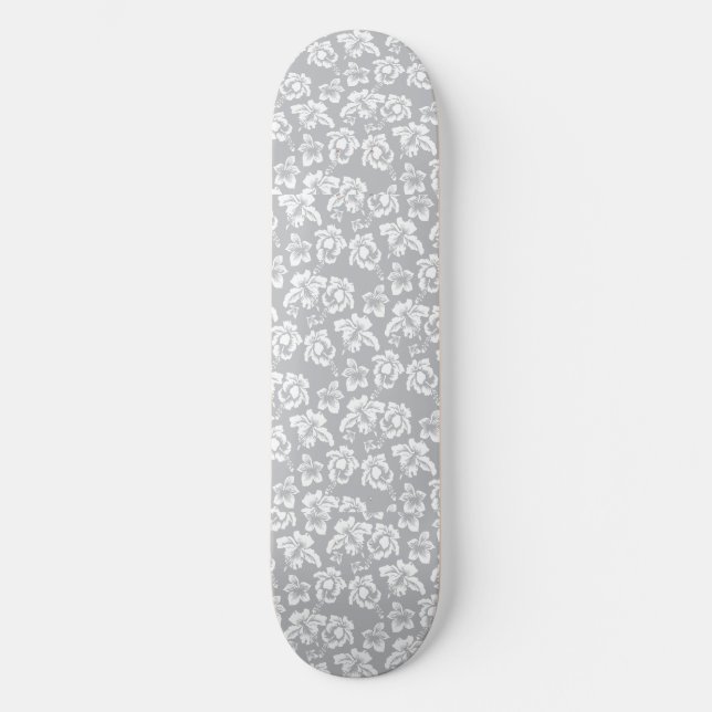 Hawaiian White Flower Skateboard Deck (Front)