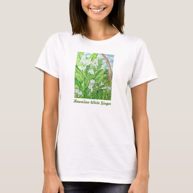 Hawaiian White Ginger T-Shirt (Front)