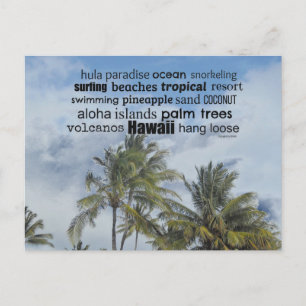Hawaiian Word Collage Postcard