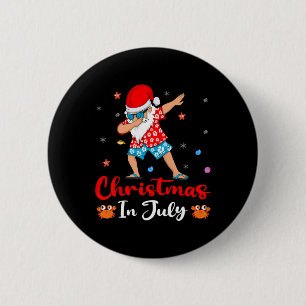 Hawaiian Xmas Dab Dabbing Santa Summer Christmas I Button