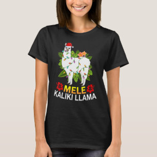 Hawaiian Xmas Llama Lights Mele Kalikimaka Llama C T-Shirt