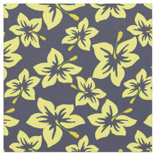 Hawaiian Yellow Hibiscus Floral Print Fabric