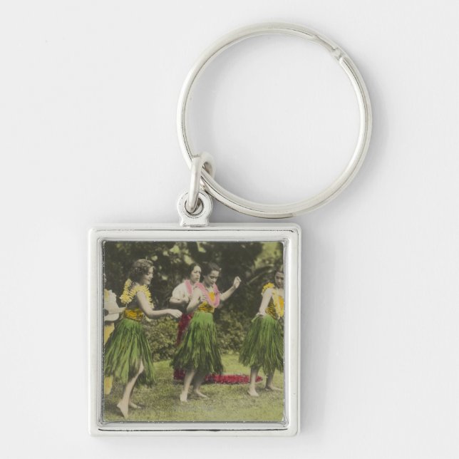 HawaiiHula Dancers in ColorHawaii Keychain (Front)