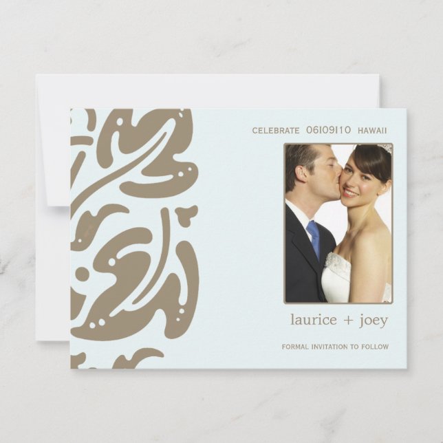 Hawaiin -Save the date -Blue Save The Date (Front)