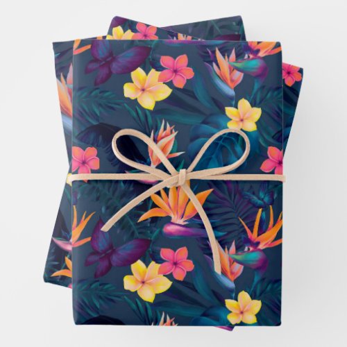 Hawaiin Sunset Glow Bird of Paradise Wrapping Paper Sheets