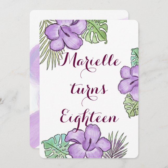 Hawaiin Theme Invitation (Front/Back)