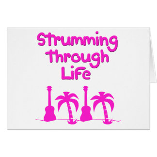 Hawaiin Ukulele tropical surf design Cards
