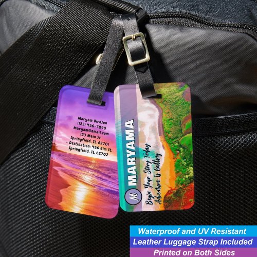 Hawaii's Sandy Beach by the Ocean | Custom Name Luggage Tag