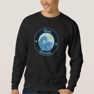 Hawi Hi Hawaii Souvenir Nautical Surfer Graphic Sweatshirt