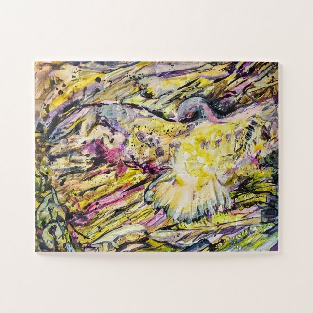 Hawk Abstract Art Design Oversized Jigsaw Puzzle (Horizontal)