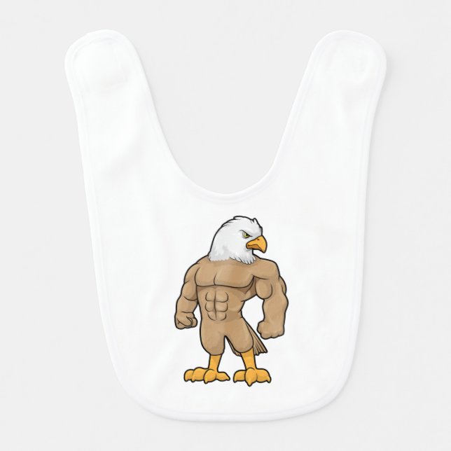 Hawk as Bodybuilder with Six pack Baby Bib (Front)