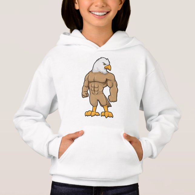 Hawk as Bodybuilder with Six pack Hoodie (Front)