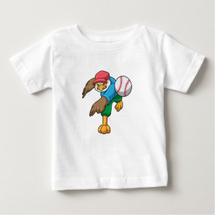 Hawk at Baseball with Baseball bat Baby T-Shirt