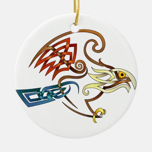 Hawk Ceramic Ornament