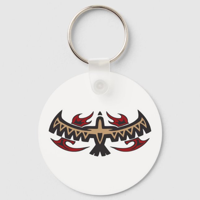 Hawk Eagle Tribal Tattoo Keychain (Front)